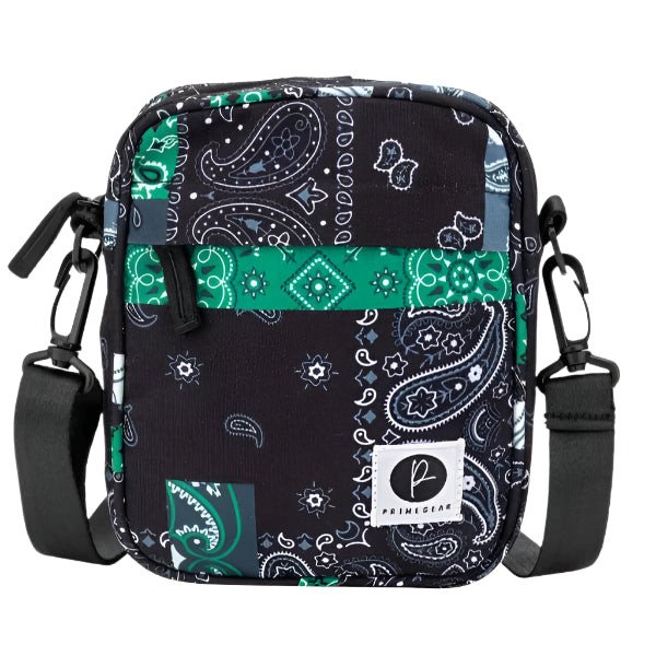 Green Black Bandana Print Shoulder Bag