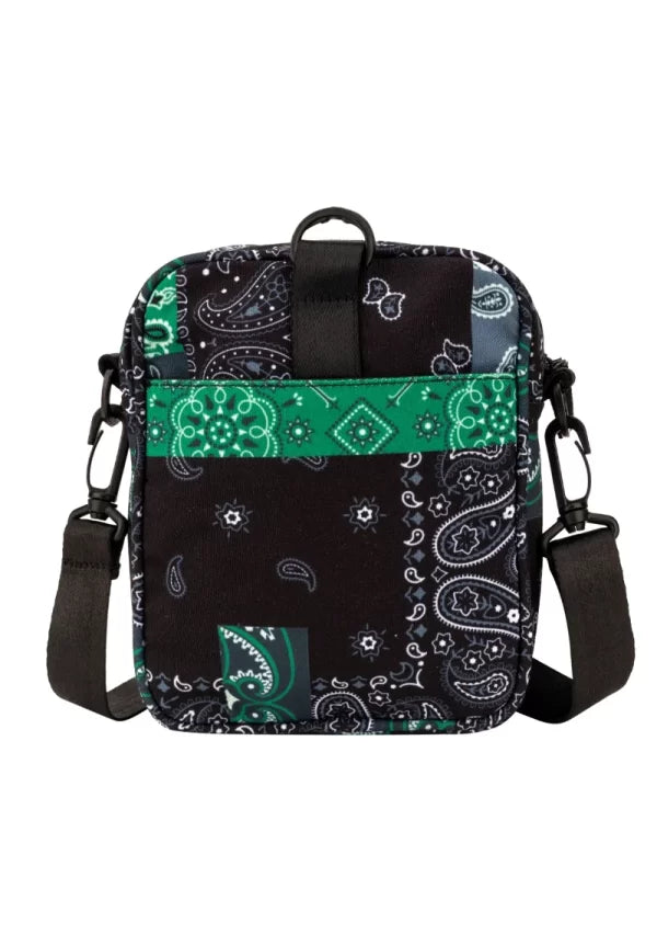 Green Black Bandana Print Shoulder Bag