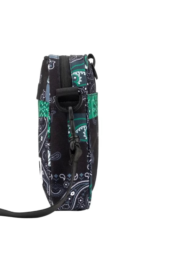 Green Black Bandana Print Shoulder Bag