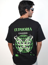 Load image into Gallery viewer, Euphoria unlocked- Oversized Black T-shirt
