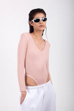 Load image into Gallery viewer, Pink Shoulder Pad Body Suit
